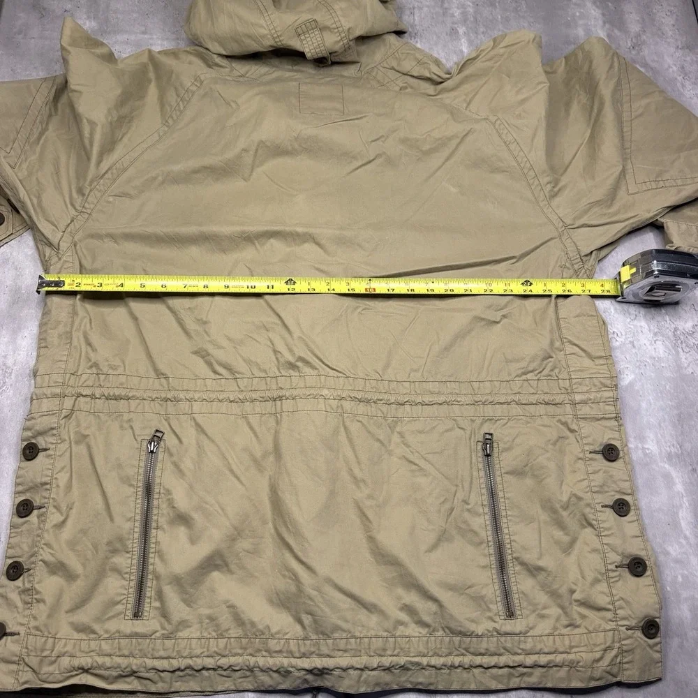 Vintage Banana Republic Safari Travel Parka Jacket Zip Hood Mens L 80's Zip Up